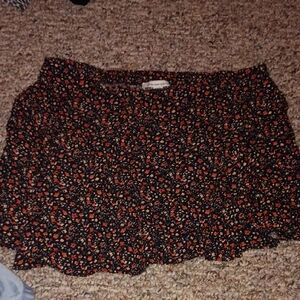 American Eagle Outfitters Floral Mini Skirt - Black and Orange